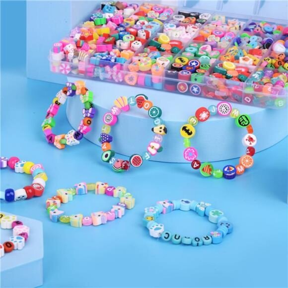 Polymer Clay Beads Bracelet Making kit, 24 Style Cute Fun Beads - Picture 2 of 8
